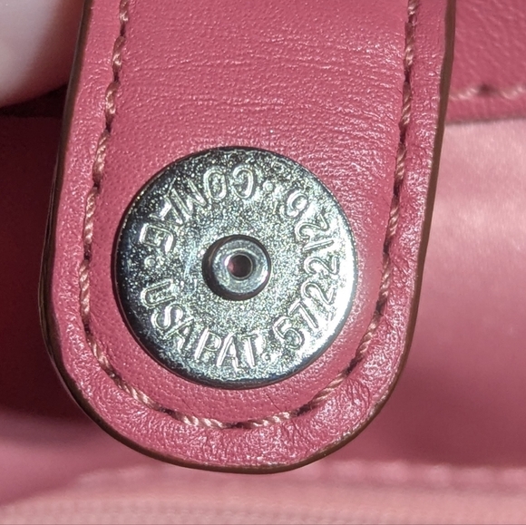 Coach Signature Floral Applique Tote Tan Pink Canvas Leather Bag - Picture 10 of 15